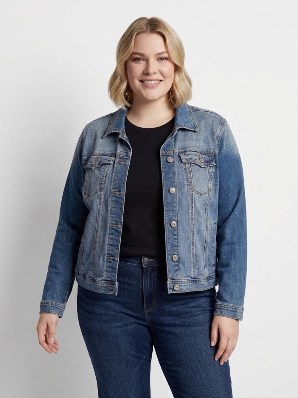 Maurices Two-Tone Blue Denim Jacket